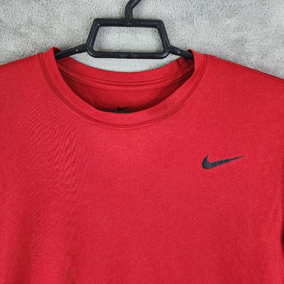 Men's Red Nike Dri-Fit Shirt Short Sleeve Crew Neck Size L - Picture 4 of 9